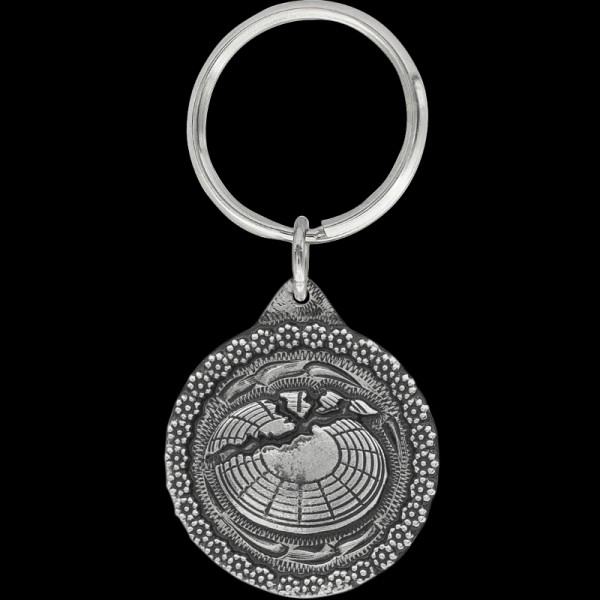 Trap Shooting Keychain, Skeet & Trap Shooters, this one’s for you! This trap shooting keychain includes a detailed berry border, 3D trapshooting figure, and a key ring a